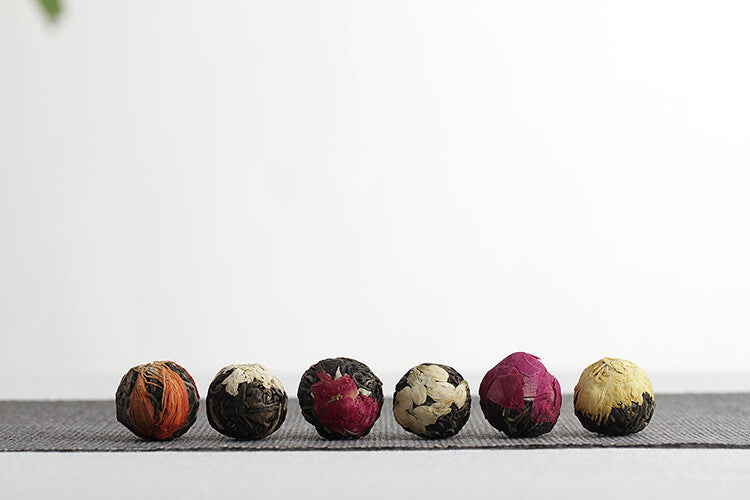 Puer Longzhu 18pcs Raw Tea Rose Jasmine Peony 6 Flavors Combination Flower Tea