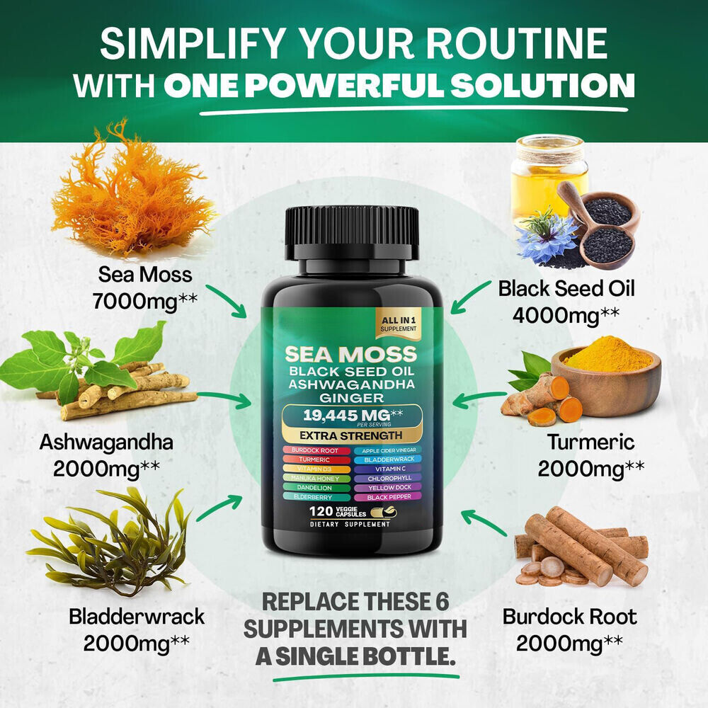 Sea Moss Bundle Black Seed Multivitamin & Shilajit Power Combo