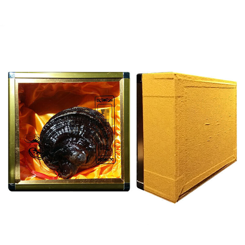 Black and Purple Reishi Mushroom Gift Box Whole Stem Ginseng