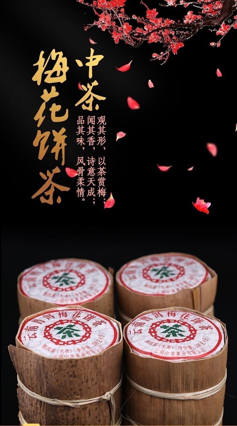 Chinese Tea Plum Blossom Cake Pu'er Raw Tea Cake 100g Yunnan Pu'er Tea