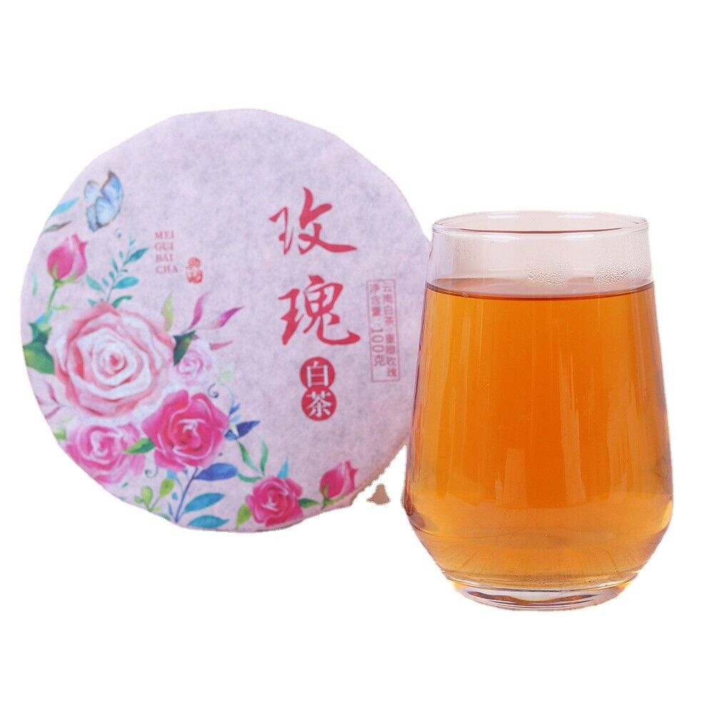 HelloYoung Yunnan Rose White Tea Cake Spring Tea Heavy Petal Rose Season Tea Rose Tea 100g