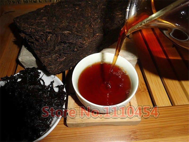 HelloYoung250g Old Puer Tea Health Care Pu'er Brick Pu er Black Tea Pu-erh Tea Ripe Puerh 云南普洱
