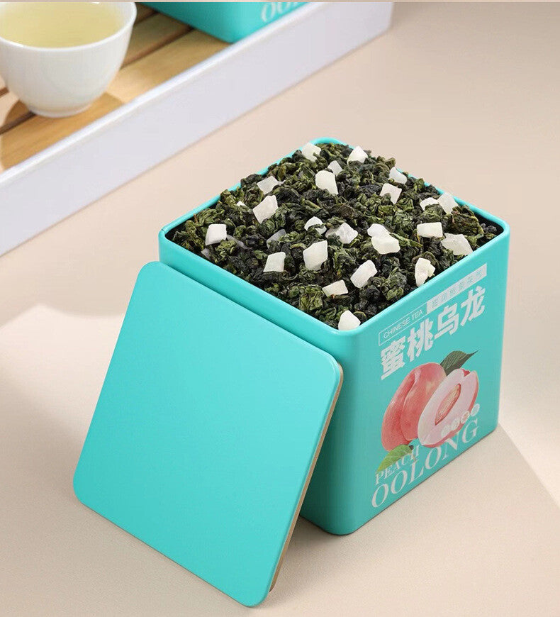 Fruit Tea with White Peach Herbal Tea Cold Brew Tin Can Peach Oolong Tea Floral