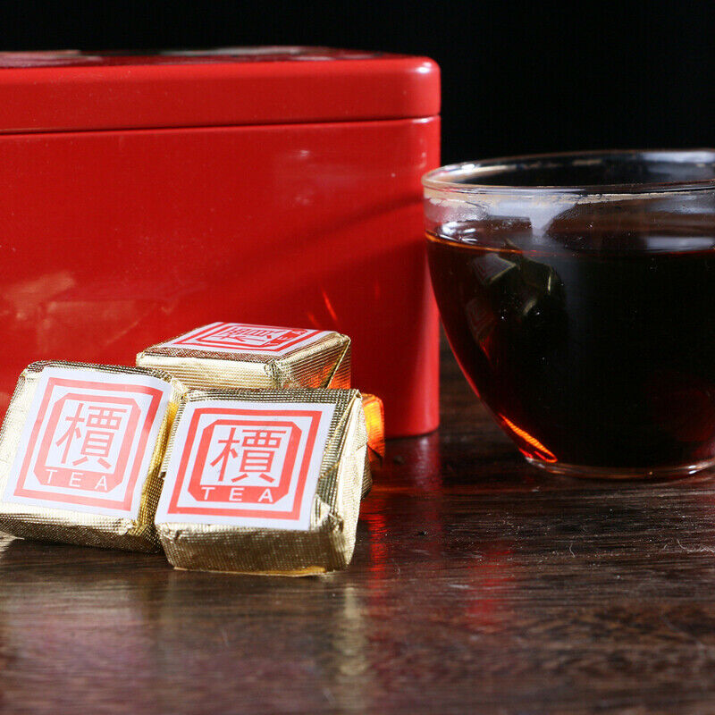 250g/8.8oz Pu-Erh Small Square Brick Pu'er Tea In Iron Box Health Care Black Tea