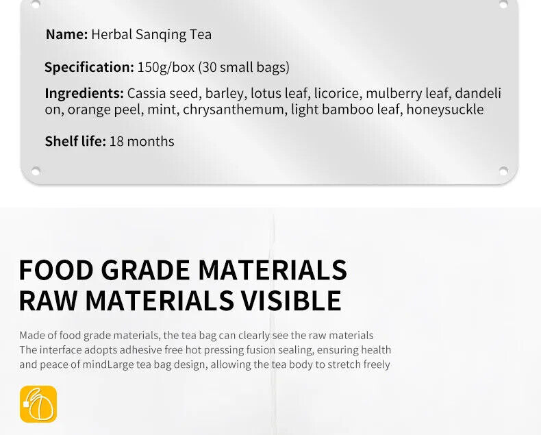 Herbal Sanqing Tea Healthy Herb Tea Bag 150g/30 Bags