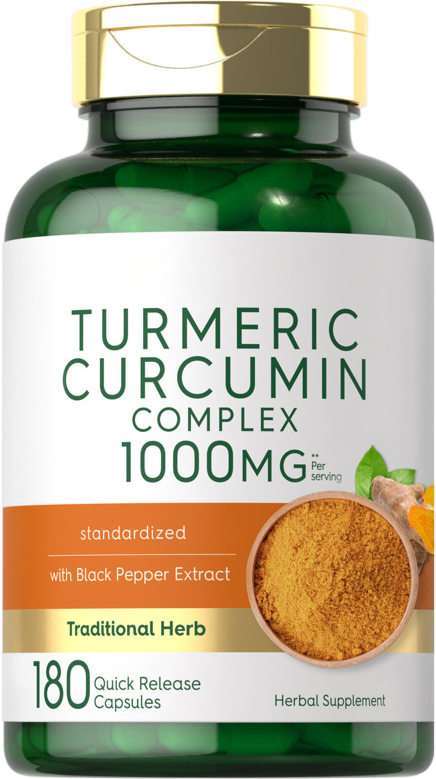 180 Capsules | by Carlyle Turmeric Curcumin with Black Pepper 1000mg |