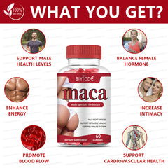 Maca Hip Lifting Buttocks Enlarging Gummies 60 Gummies Sugar-Free Vegetarian