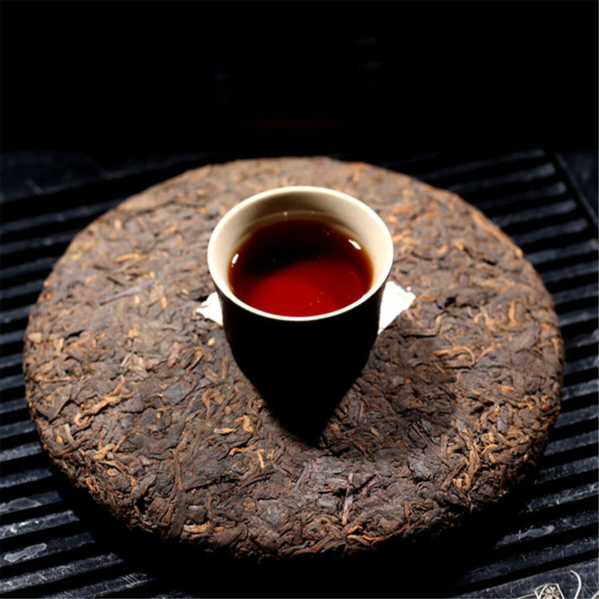 357g No.tea tree Yunnan Ripe Puer Tea Black Tea Puerh Cake Ancient Pu-erh