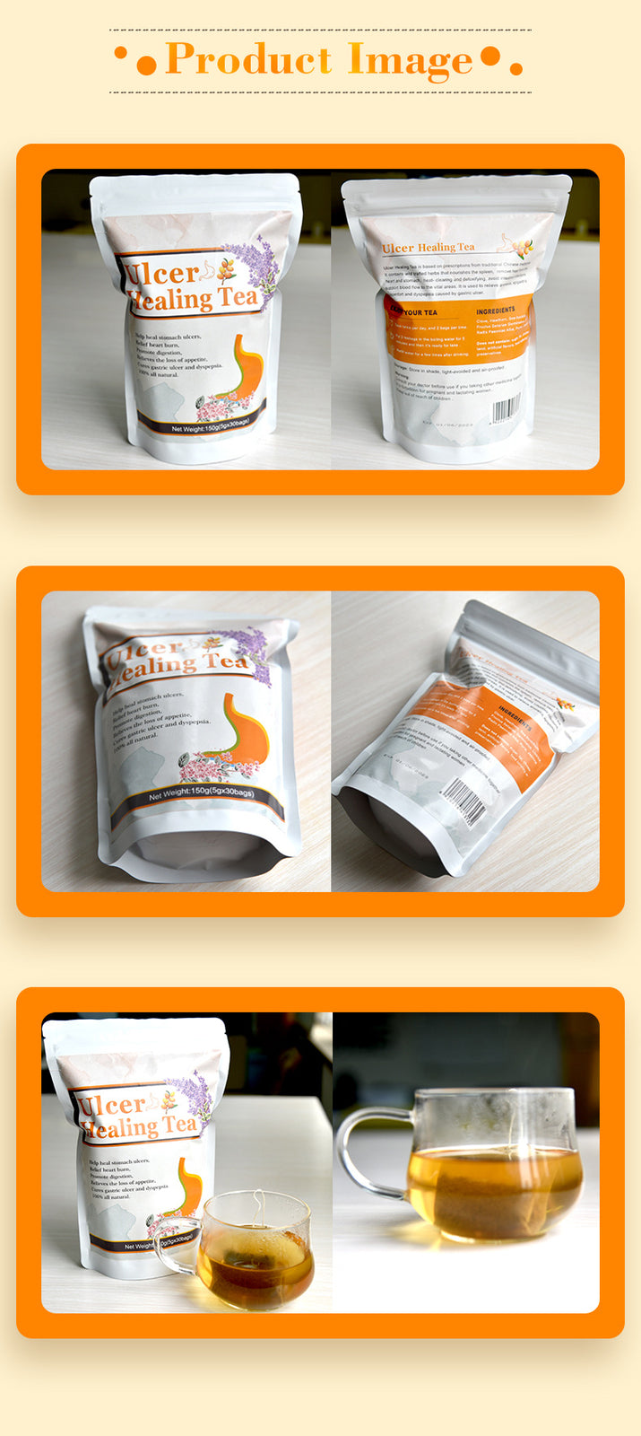Natural Ulcer Healing Tea Herbal Tea 3g*30 bags