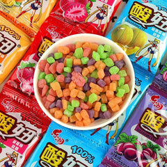120 packs of nostalgic candy mixed with fruity and sour gummies