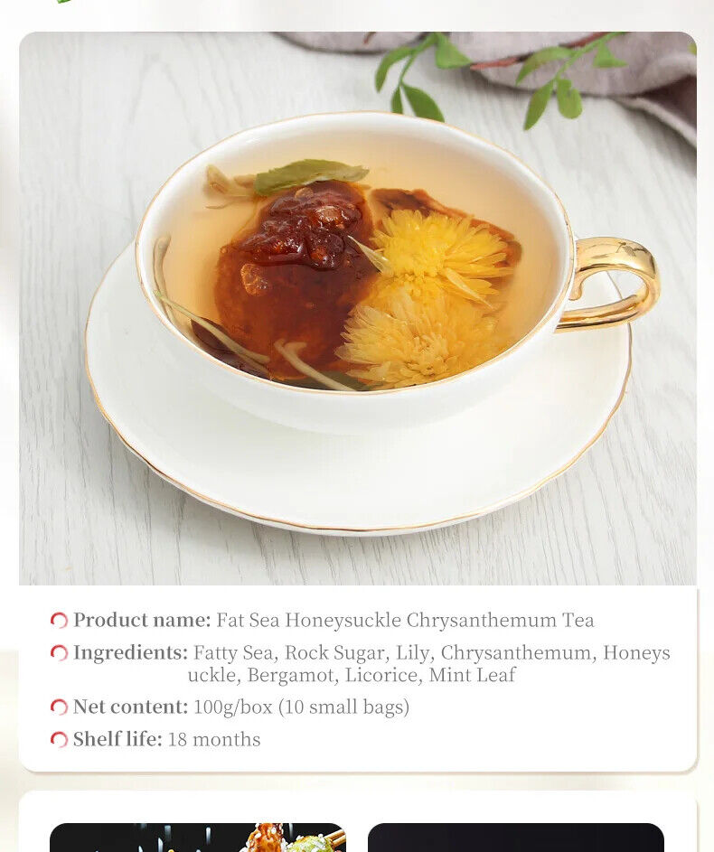 Fat Sea Honeysuckle Chrysanthemum Tea Healthy Herb Tea Bag 100g/3.52oz