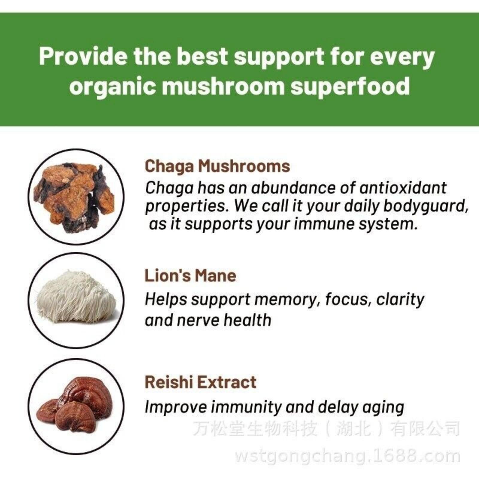 Natural Premium Quality Mushroom Organic Instant Coffee Sealed Packaging