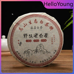350g Fuding High Mountain Bai Cha Cake Shou Mei Premuim Wild Aged White Tea