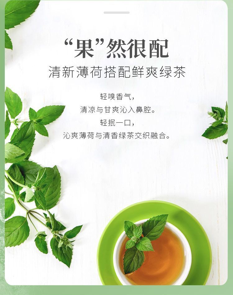 Mint Flavored Green Tea Fresh & Tasty Fruit Flavored Tea 2g*10pcs