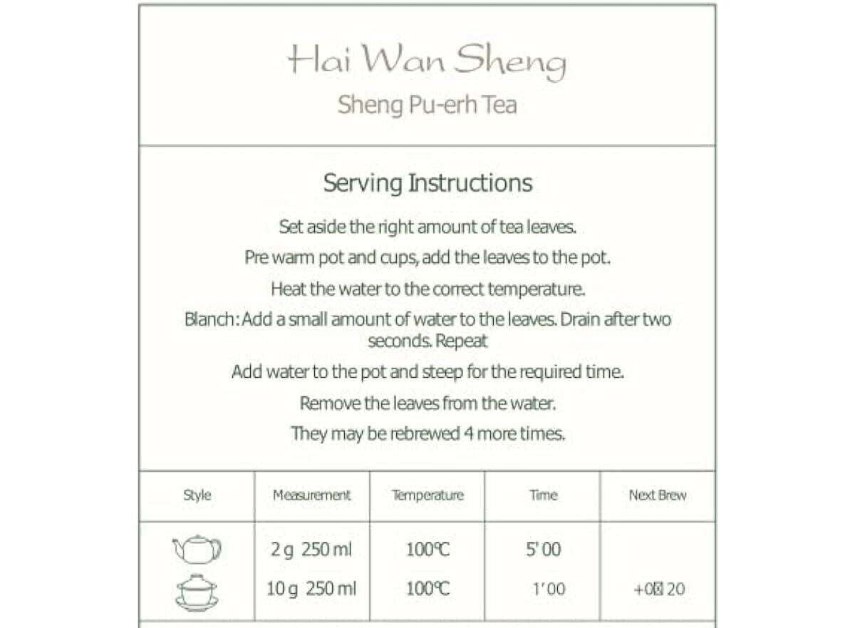 Hai Wan Lao Tong Zhi 7548 - Sheng Pu-erh Tea - 357g