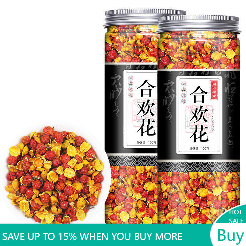 100g Dry Natural Albizia Julibrissin Flowering Buds Silk Tree Hehua Herbal Tea
