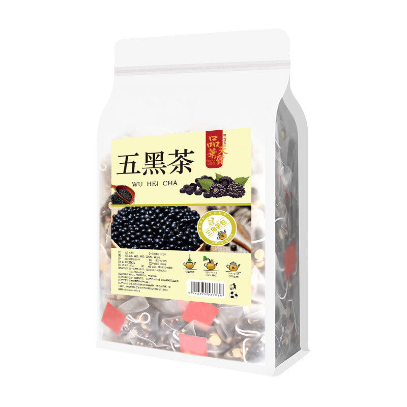 Premium Five Black Tea Herbal Tea with Black Rice Beans Mulberry Goji