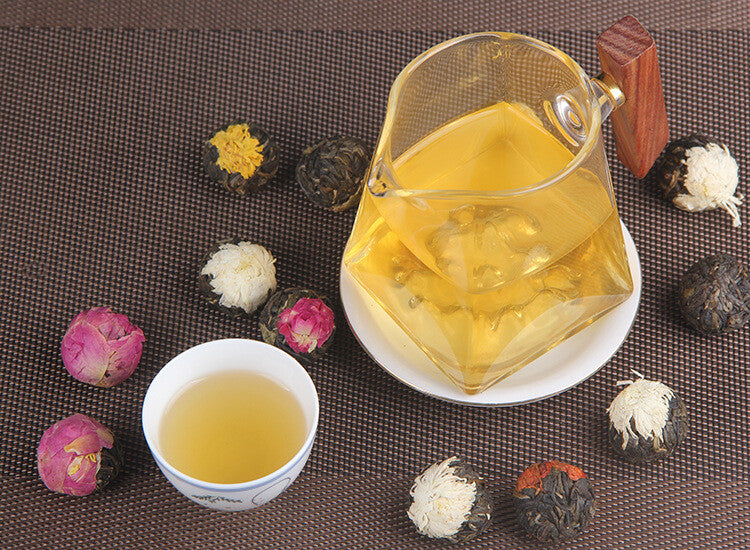 Floral Yunnan Pu'er Raw Tea Dragon Ball Lily Rose Jasmine Peony Flower Tea