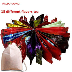 Milky Oolong, Dahongpao Black Tea  Tieguanyin Green Tea Set 15 Bags in Total