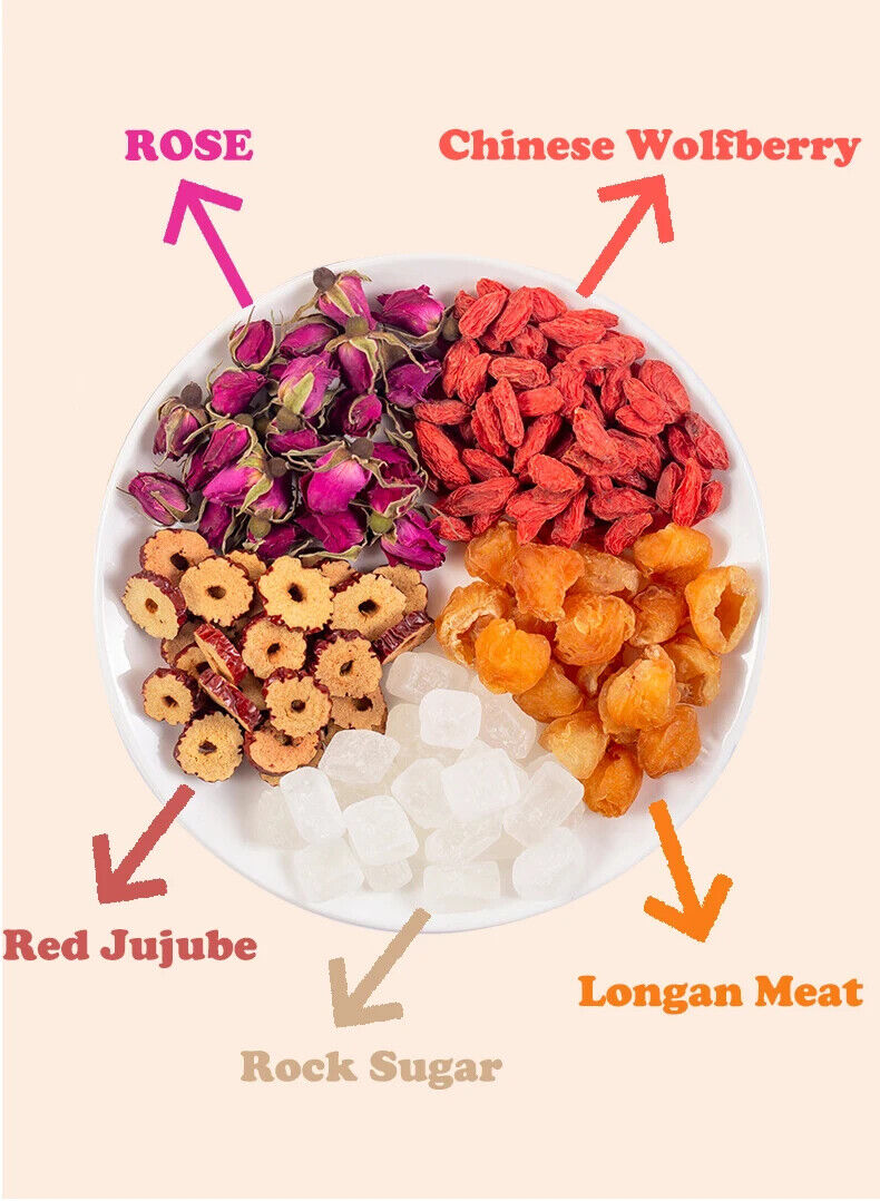 120g/box  Women's Beauty Tea Rose Longan Red Jujube Chinese Wolfberry Tea