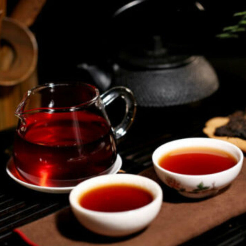 357g Aged Rhythm Pu-erh Tea Cake Aged Ripe Puer Tea Menghai Heaven Earth Bulang