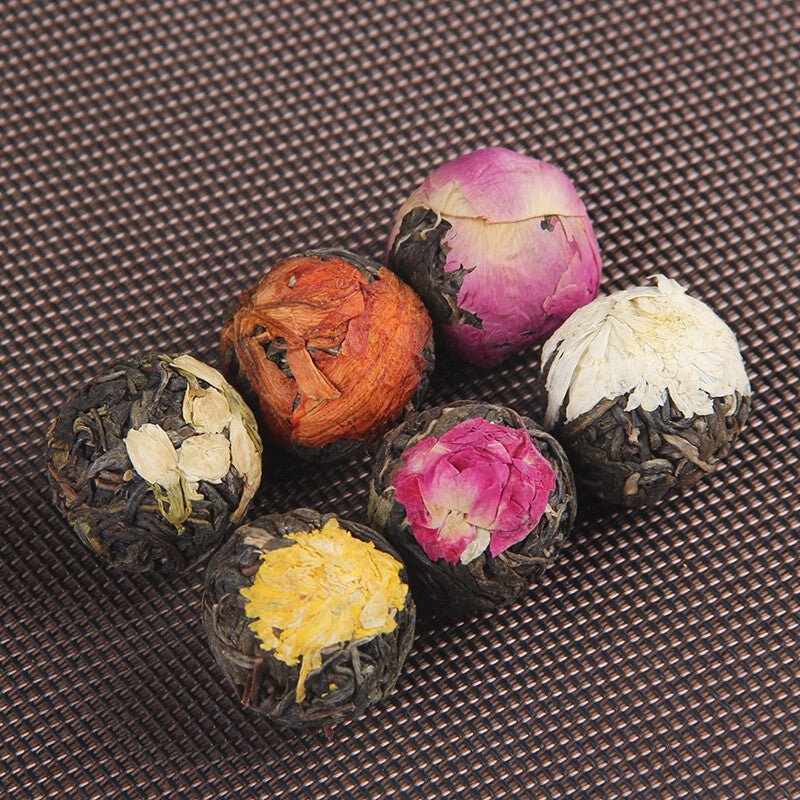 Floral Yunnan Pu'er Raw Tea Dragon Ball Lily Rose Jasmine Peony Flower Tea