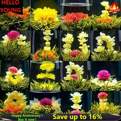 16 Types Handmade Blooming Flower Tea Blooming Tea Balls Flowering Tea 130g