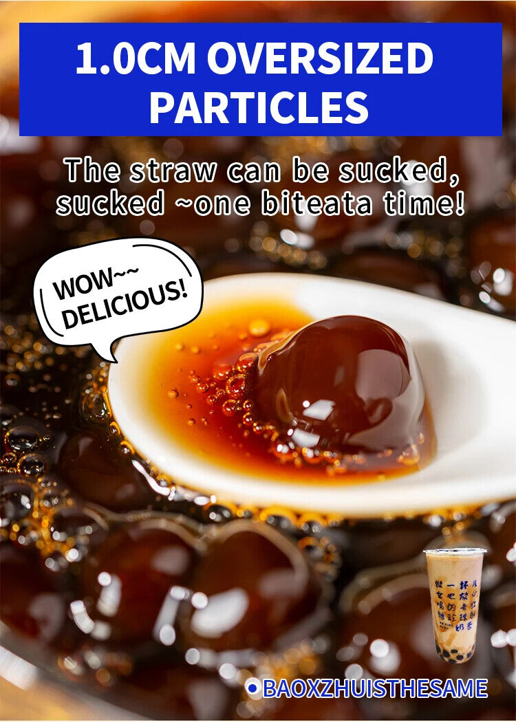 Taiwan Big Tapioca Pearls Brown Sugar Black Boba Bubble Tea 500g/1kg