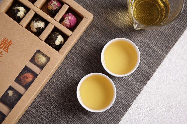 HelloYoung Yunnan Pu'er tea rose jasmine tea dragon pearl peony flower ball 6 flavors 18pcs