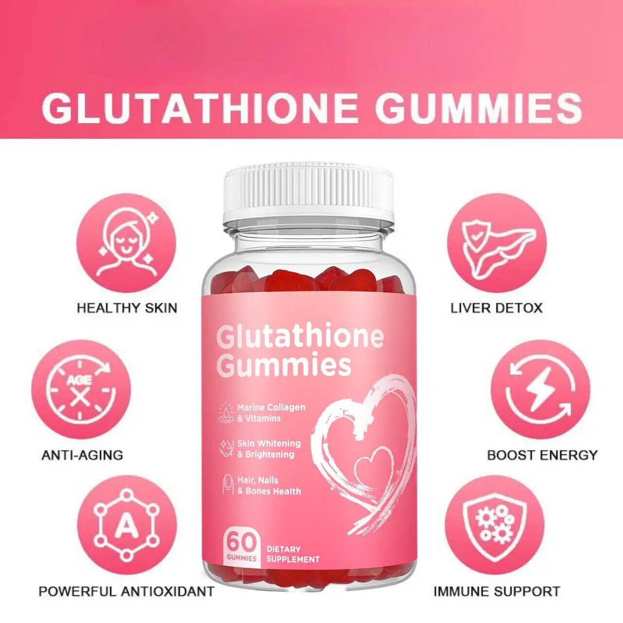 Glutathione Glutathione Gummies Whitening Anti-Aging Acne Mark Removal