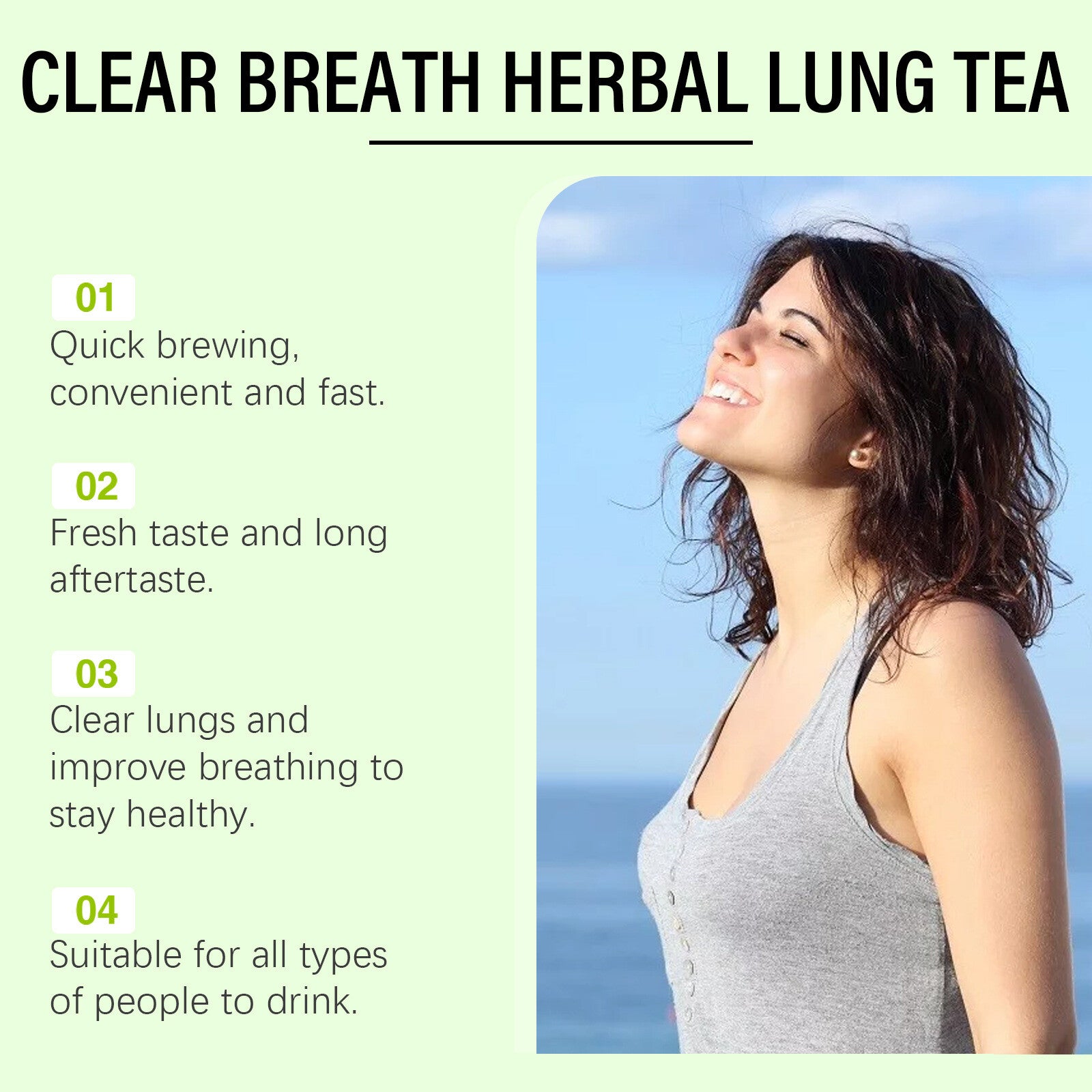 100% Organic Natural Respiratory Support Googeer Breath Herbal Lung Tea