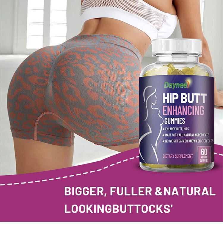 Private Label Hip Butt Enhancing Gummies Rose Hips Fruit 60 Vegan Gummies