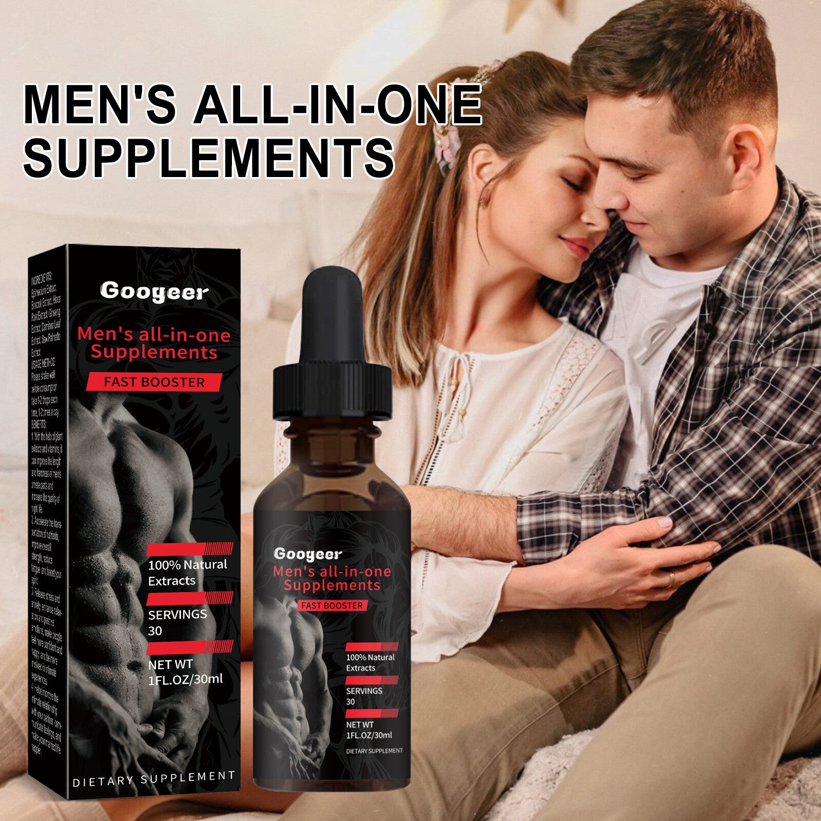 Men’s All-In-One Supplements Men's Multi-Active Easy to absorb  30ml*3pcs