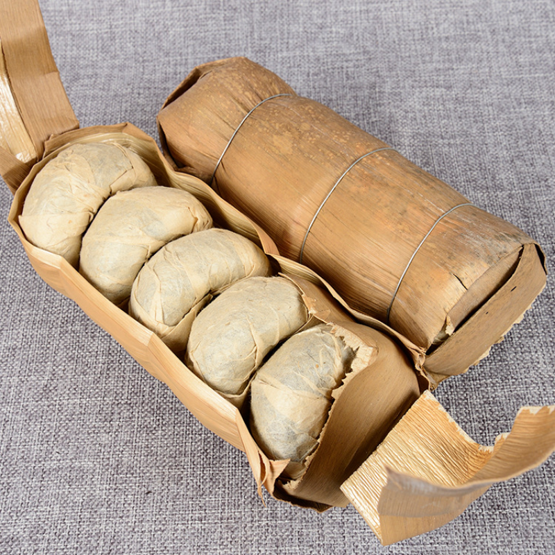 Yunnan Pu'er Tea Bamboo Shoot Shell Pu'er Tea Tuo Organic Green Tea  100*5pcs