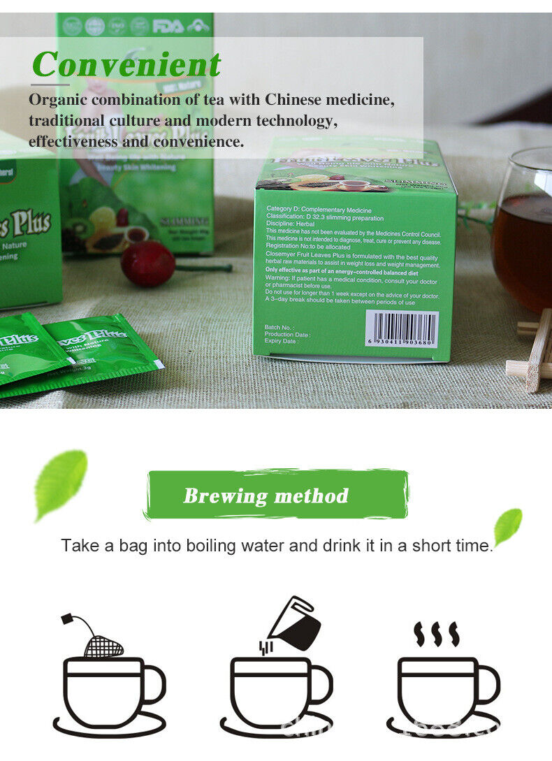 Fruit leaues plus slimming tea flower and fruit tea 3 grams * 20 bags/box
