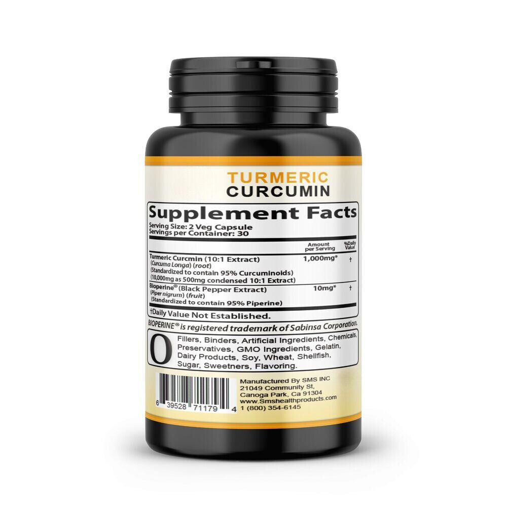 TURMERIC 95% CURCUMIN 10,000mg EXTRACT TUMERIC BLACK PEPPER ANTIOXIDANT BEST