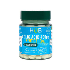 HB Folic Acid+Vitamin D3 90 Tablet Pregnant Nutrition Tablets Active Folic Acid