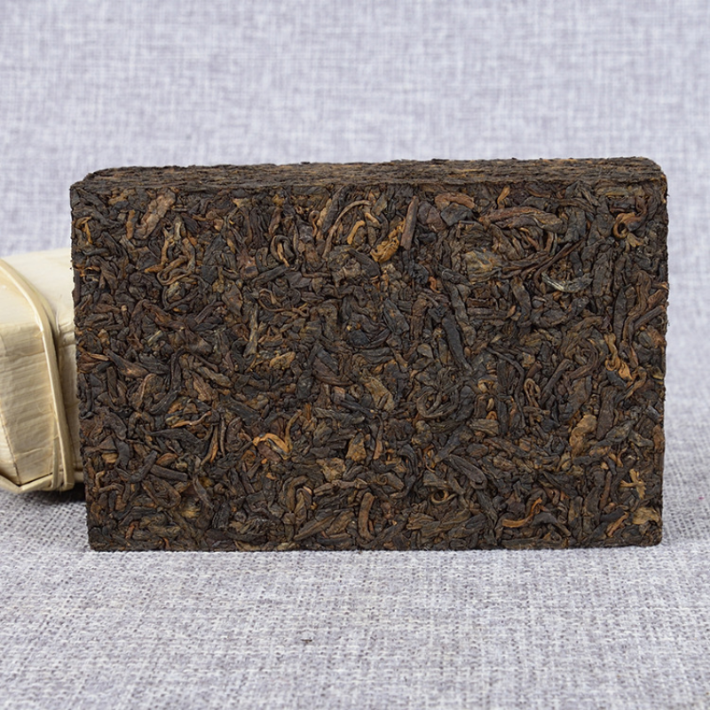 250g Premium Ripe Brick Yunnan Pu'er Tea Bamboo Shoot Shell Packing Health Care