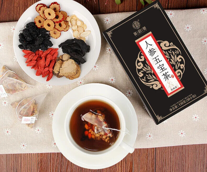 150g/30 Bags Healthy Herb Tea Bag Ginseng Five Treasure Tea