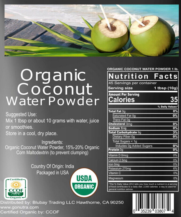 Coconut Water Powder Organic 1.1 lb Non-Gmo Electroytes | HELLOYOUNG