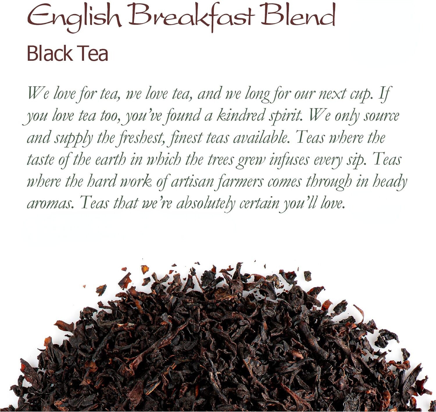 English Breakfast Loose Black Tea - Great with milk or without