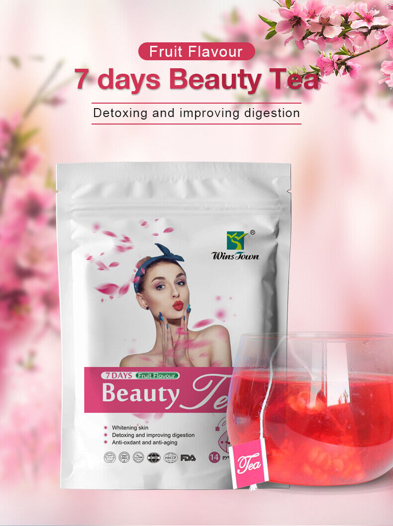 Skinny Tea Skin Beauty Glow Herbal Glowing Skin Complexion 7 Days Beauty Tea