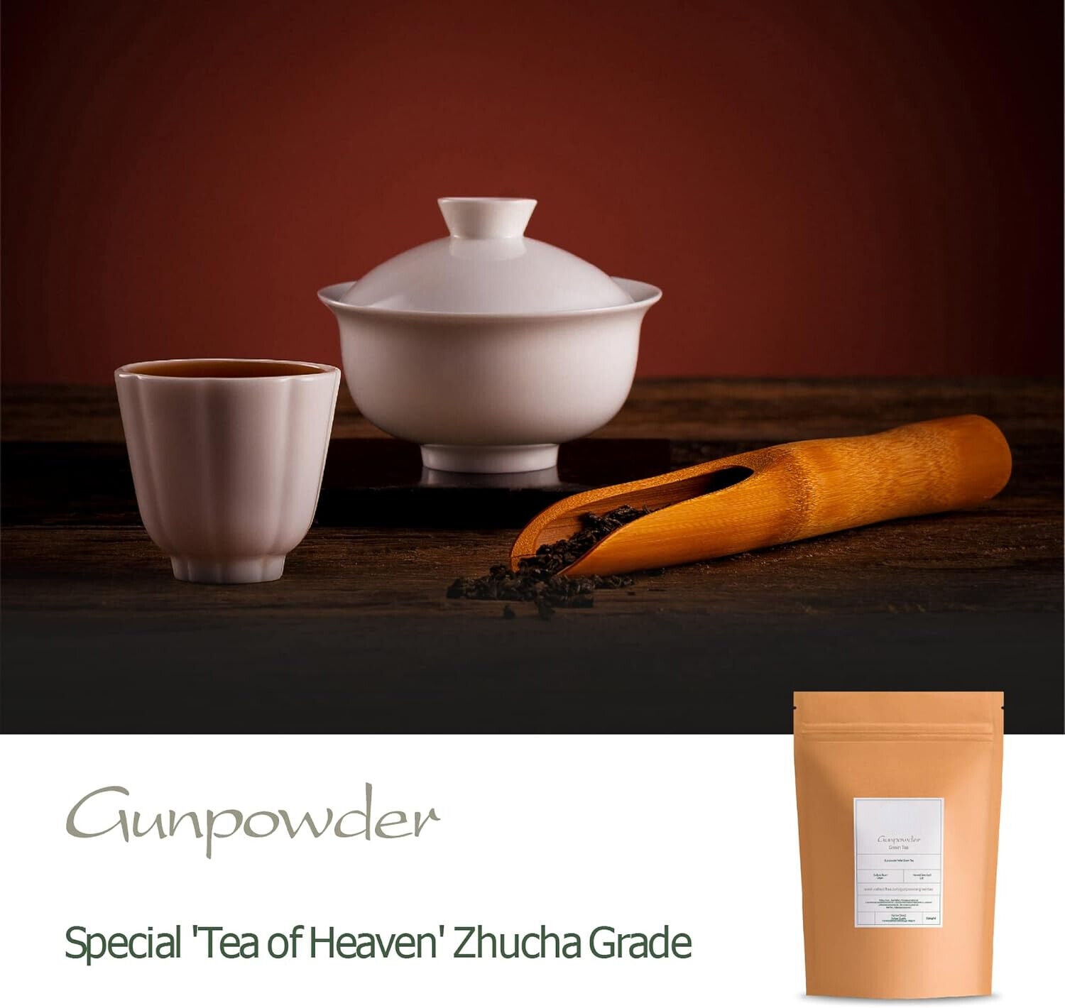 Gunpowder Green Tea from China - Heaven Tea - Pellet Tea - Zhu Cha Zhucha 100g