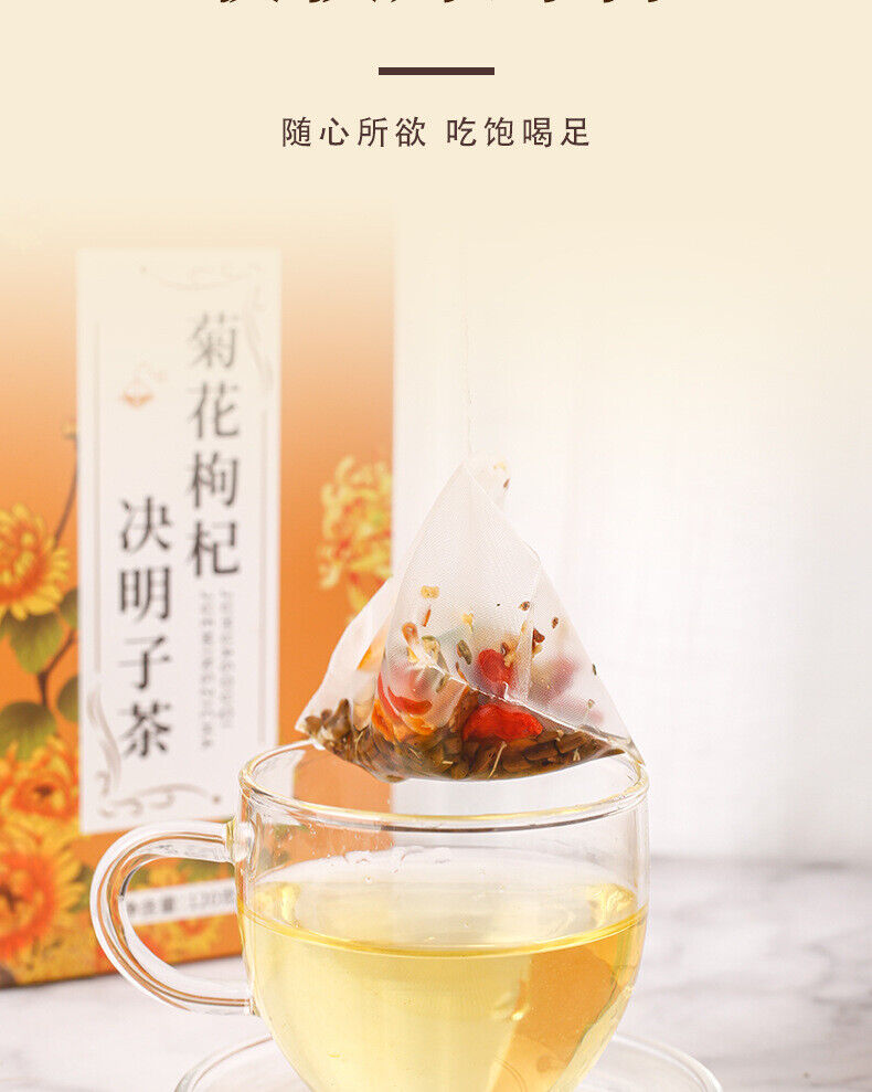 Authentique chrysanthème goji thé aux graines de cassia sachet triangulaire 120G