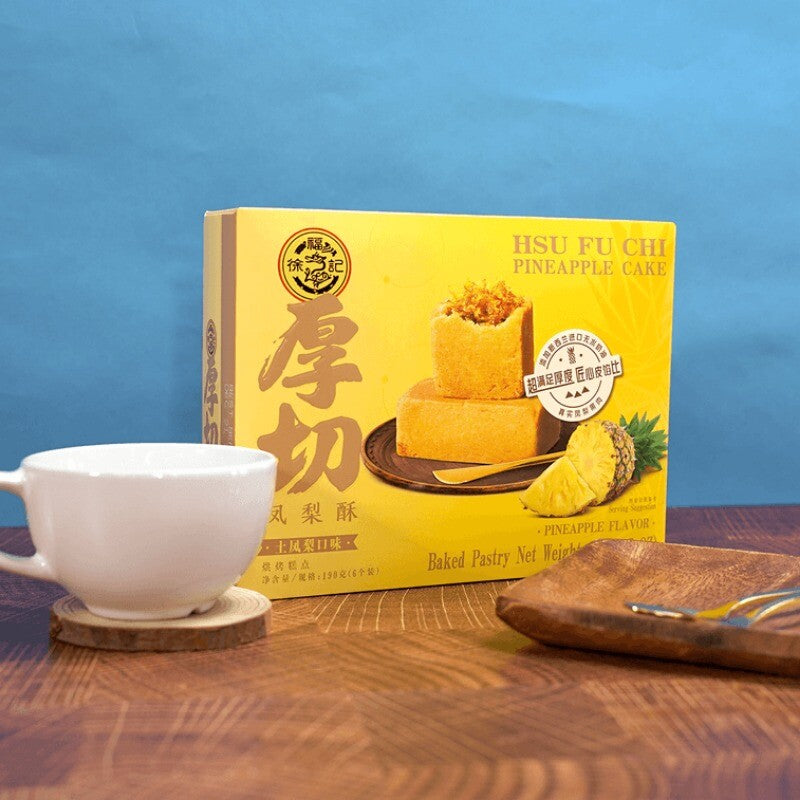 Taiwanese Thick Cut Pineapple Cake, Quality Ingredients, 6 Pieces, 190g 徐福记厚切凤梨酥