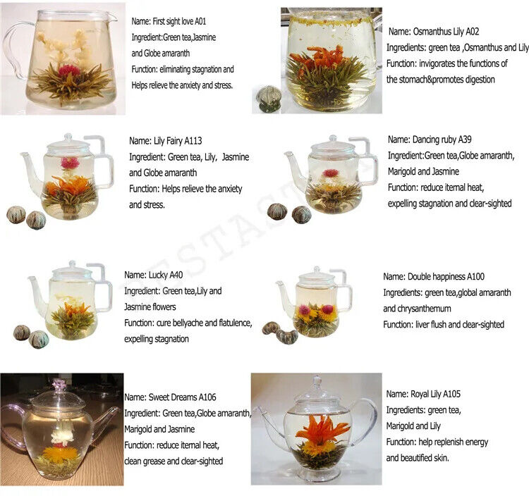 Handmade Fresh Beauty Globe Amaranth Jasmine Tea Flower Blooming Tea Ball 20pcs