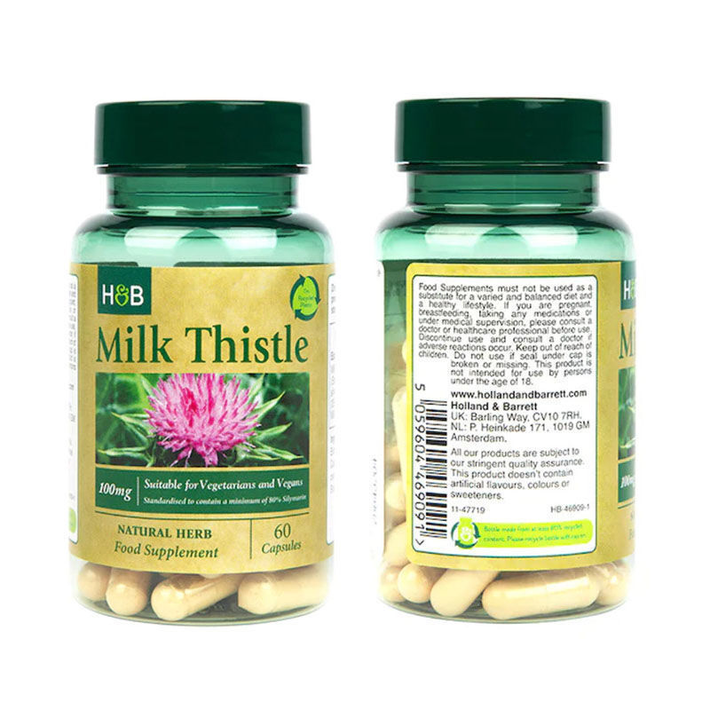 HB Milk Thistle Grass Capsules Health Care Tablets 100mg * 60 Capsules/ Bottle