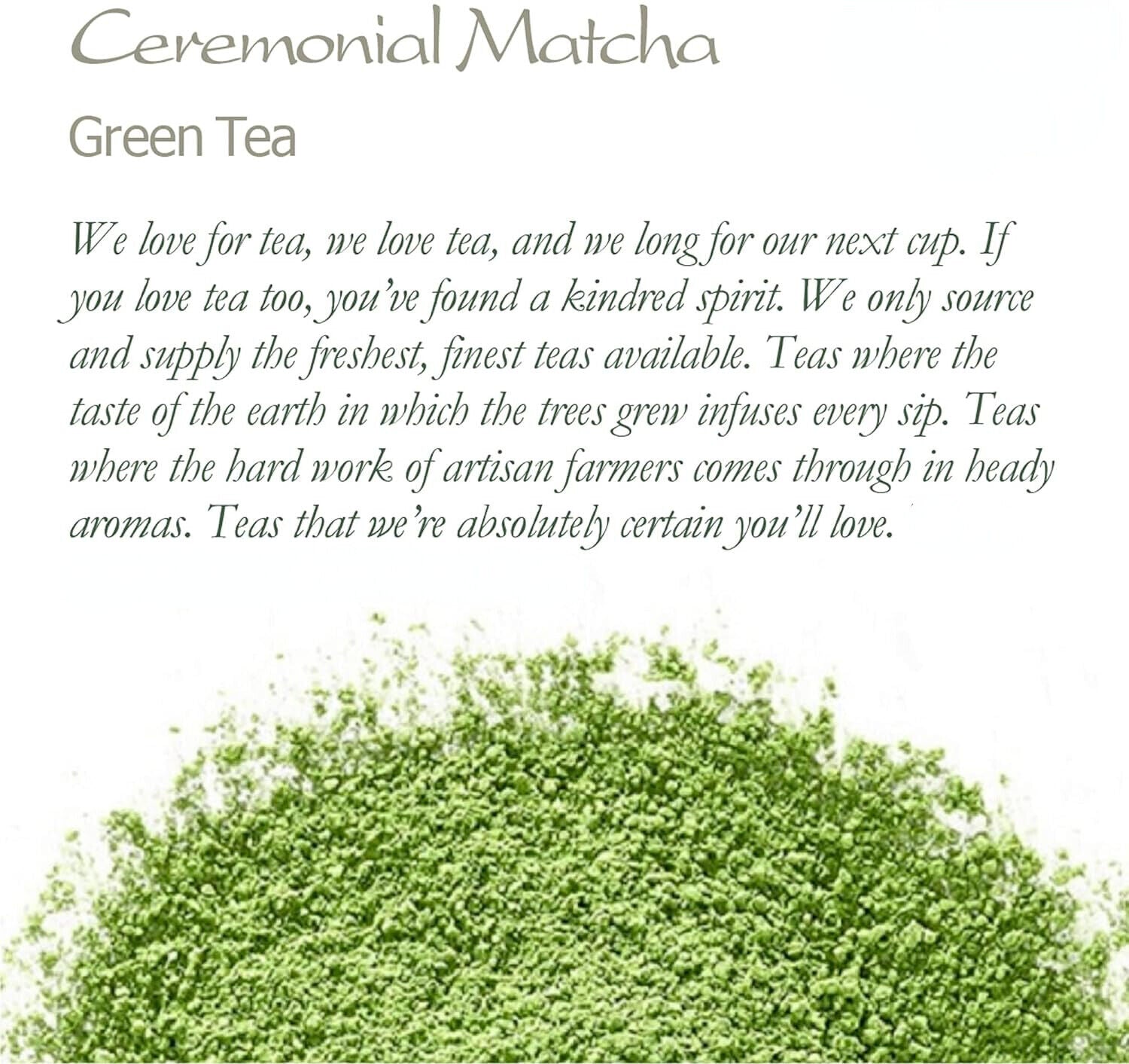 Ceremonial Grade Matcha Green Tea - From A Small Artisan Farm -  50g