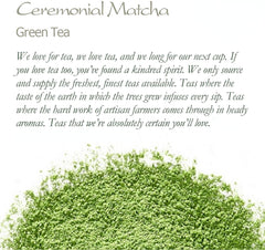 Ceremonial Grade Matcha Green Tea - From A Small Artisan Farm -  50g