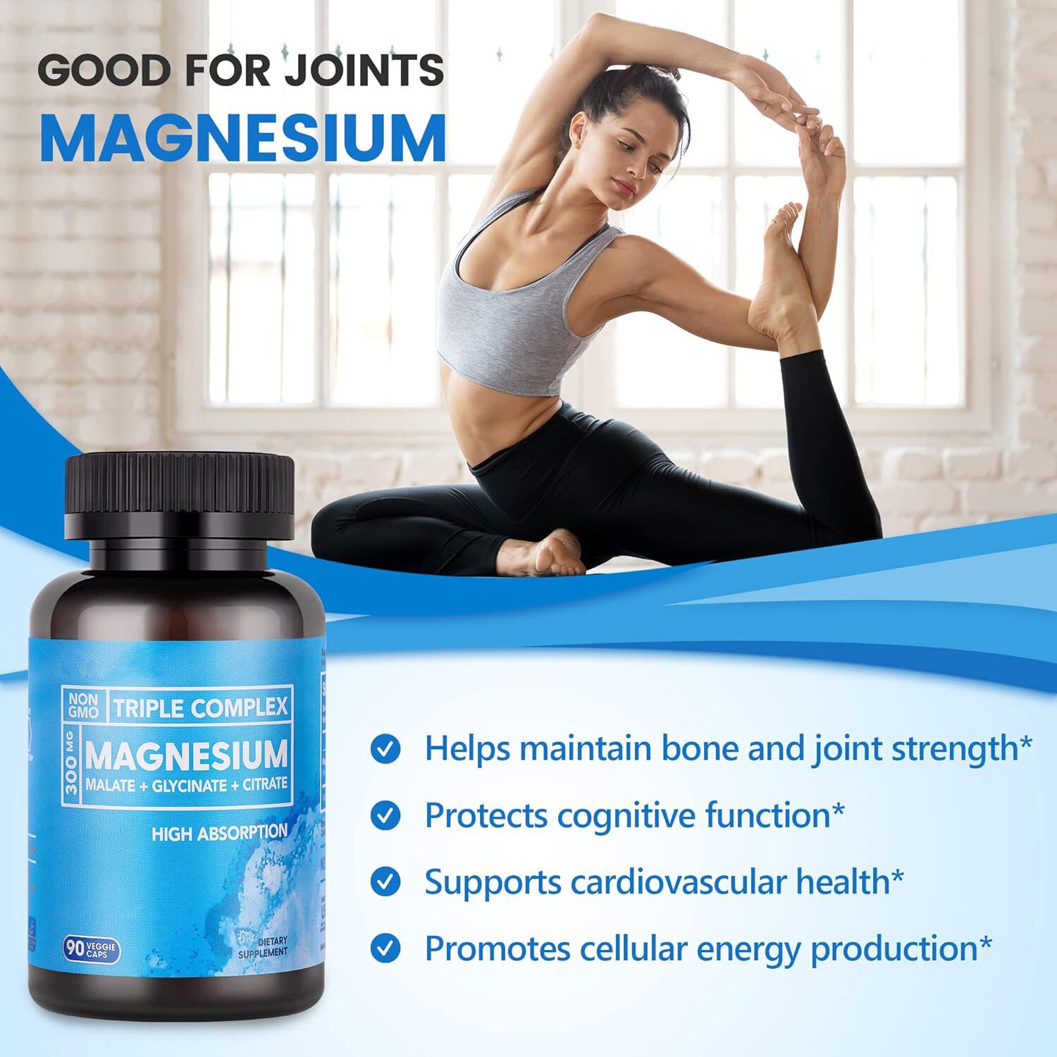 Magnesium Capsules Health Care  All-natural Ingredients